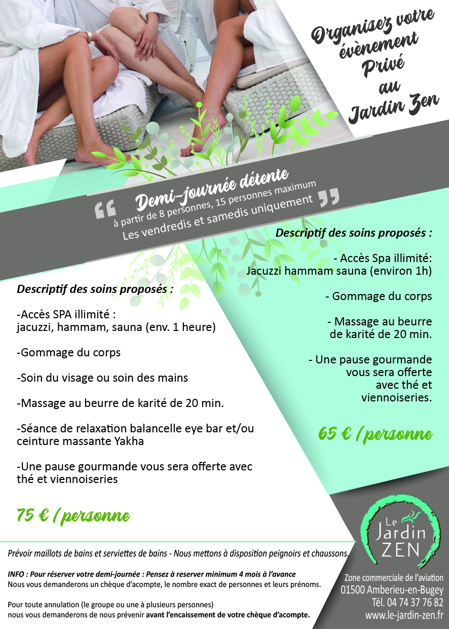 Evenement Prive Le Jardin Zen Le Jardin Zen Spa